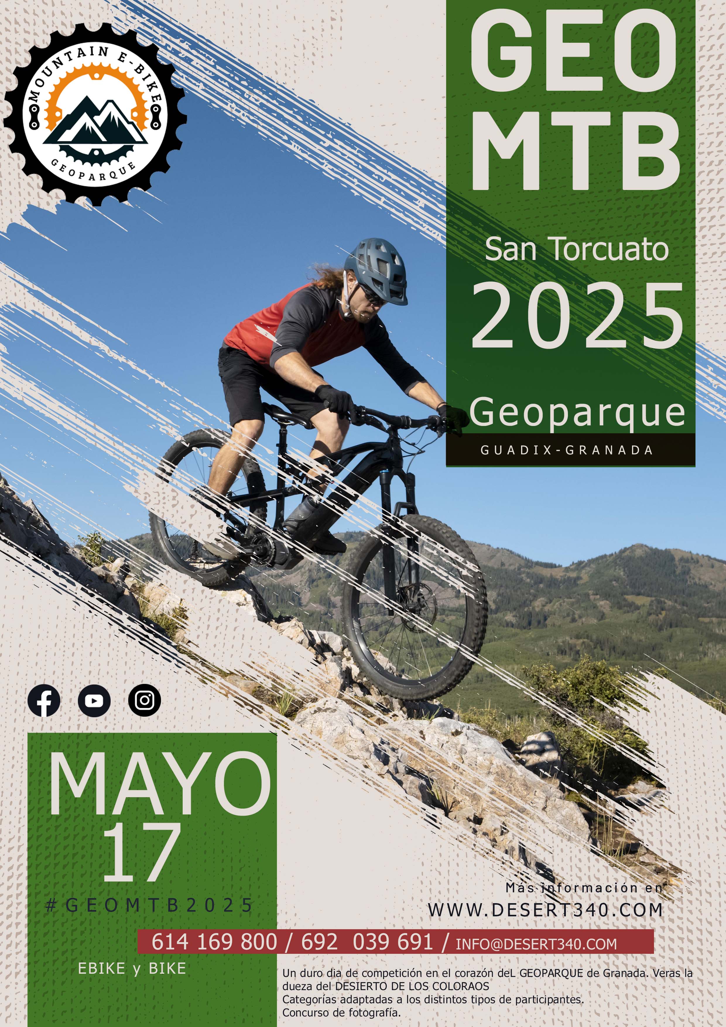 Participante en el GEO MTB 2025, evento de ciclismo en el Geoparque de Granada